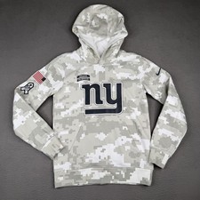 New York Giants Hoodie Sweatshirt Boys M Gray NFL Nike Salute To Service