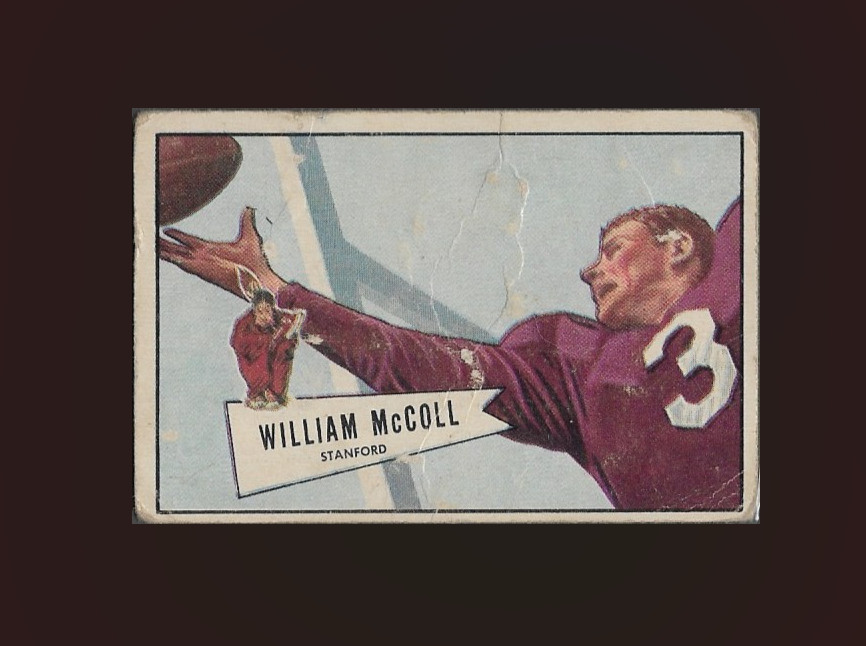 Bill McColl #60 Football Cards 1952 Bowman Small trading card — raw and PSA graded price guide