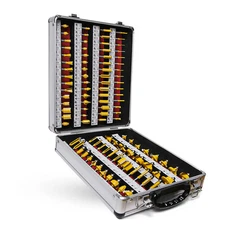 1/4" Router Bit Set Trimming Straight Milling Cutter Wood Bits Tungsten Carbide