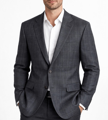 Lauren Ralph Lauren Men s Blazer Jacket Two Buttons Wool Checked Gray Blue 44 Re