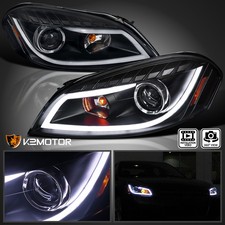 Black Fits 2006-2013 Chevy Impala Led Strip Projector Headlights Signal Lamps Black Fits 2006-2013 Chevy Impala Led Strip Projector Headlights Signal Lamps
