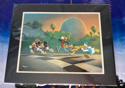 2026 Disney Parks Rob Kaz RunDisney Race To The Finish Mickey Goofy 18x14  Print