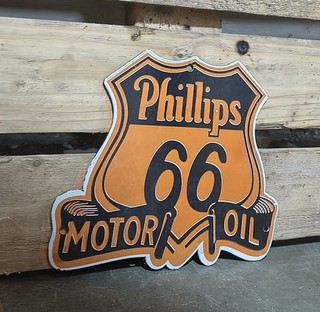 Phillips 66 Motor Oil Porcelain Enamel Single Side Sign Board