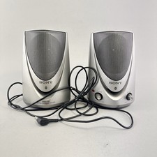 2 Sony SRS-A27 Desktop Personal Speakers 2-Way Power Supply 5" High Tested Works