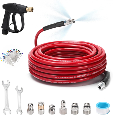 #ad Sewer Jetter Kit for Pressure Washer 50 FT Drain Cleaner Hose with Power Washer $56.87