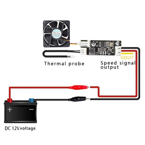 Module régulateur de température individuel 12V Dc Pwm ventilateur 2-3 fils régulateur de température 3690 - Photo 6/6