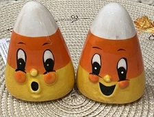 Johanna Parker By Trans PAC CANDY CORN Salt Pepper Halloween  Decoration