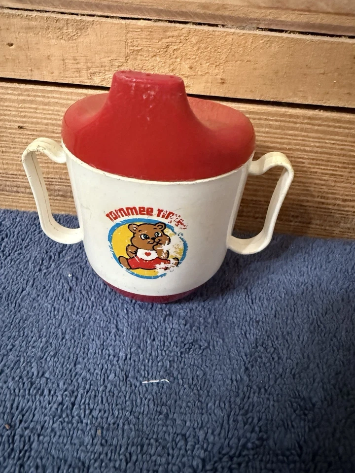 Taza para beber vintage azul Tommee Tippee con fondo ponderado con tapa Foto 2 de 4