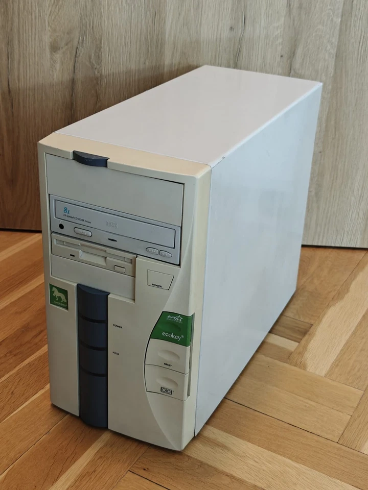 Retro PC Gehäuse HIGHSCREEN EcoKey + Netzteil 200W + CD-ROM 8x + FDD 1,44 MB - Bild 2 von 4