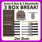 LOS ANGELES DODGERS autographed Gold Rush Bat + 2 signed Baseball: 3 BoxBreak