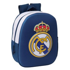 Real Madrid CF 3D Backpack 34x30x10cm Blue School Travel Boys Kids Football Fans