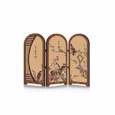 Tischparavent chinesischer Stil Paravent mit Holzrahmen asiatisch f&uuml;r