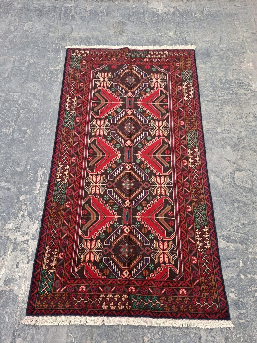 ラグ・カーペット Baluch rug S2318 Vintage Handmade Area Rug Traditional Baluchi Wool Rug 198