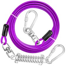 Dog Tie Out Cable, 10/15/20/30/40/50/70/100/150FT Runner Cable with Swivel Ho...