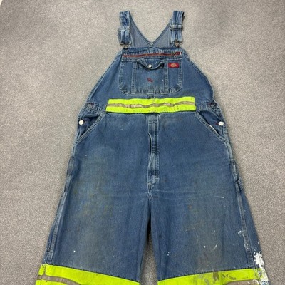 Dickies Latzhose Erwachsene 38x32 blau Latzhose Denim Arbeitskleidung Hi-Vis Herren*