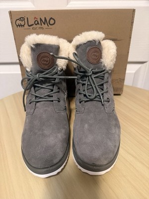 NWT Lamo Women Suede Never Wet Winter Boots, Demi Gray Color Ortholite Sz. 8