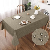 Tischdecke Abwaschbar Kaffee Braun 135X180Cm Polyester Wasserabweisend Kratzfest