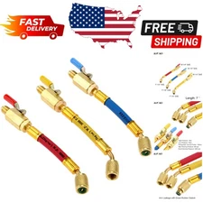 Comprehensive HVAC Refrigeration Charging Kit - 3 Color-Coded Hoses with Valves