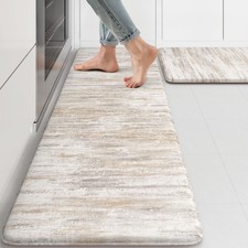 KIMODE Anti Fatigue Kitchen Mats for Floor 2 Piece, Cushioned Abstract Kitche...