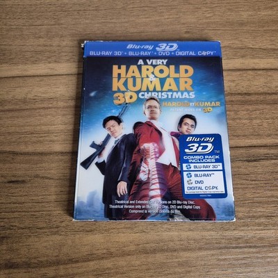 A Very Harold & Kumar 3D Christmas (Blu-ray 3D, 2011) W/Lenticular Slipcover 
