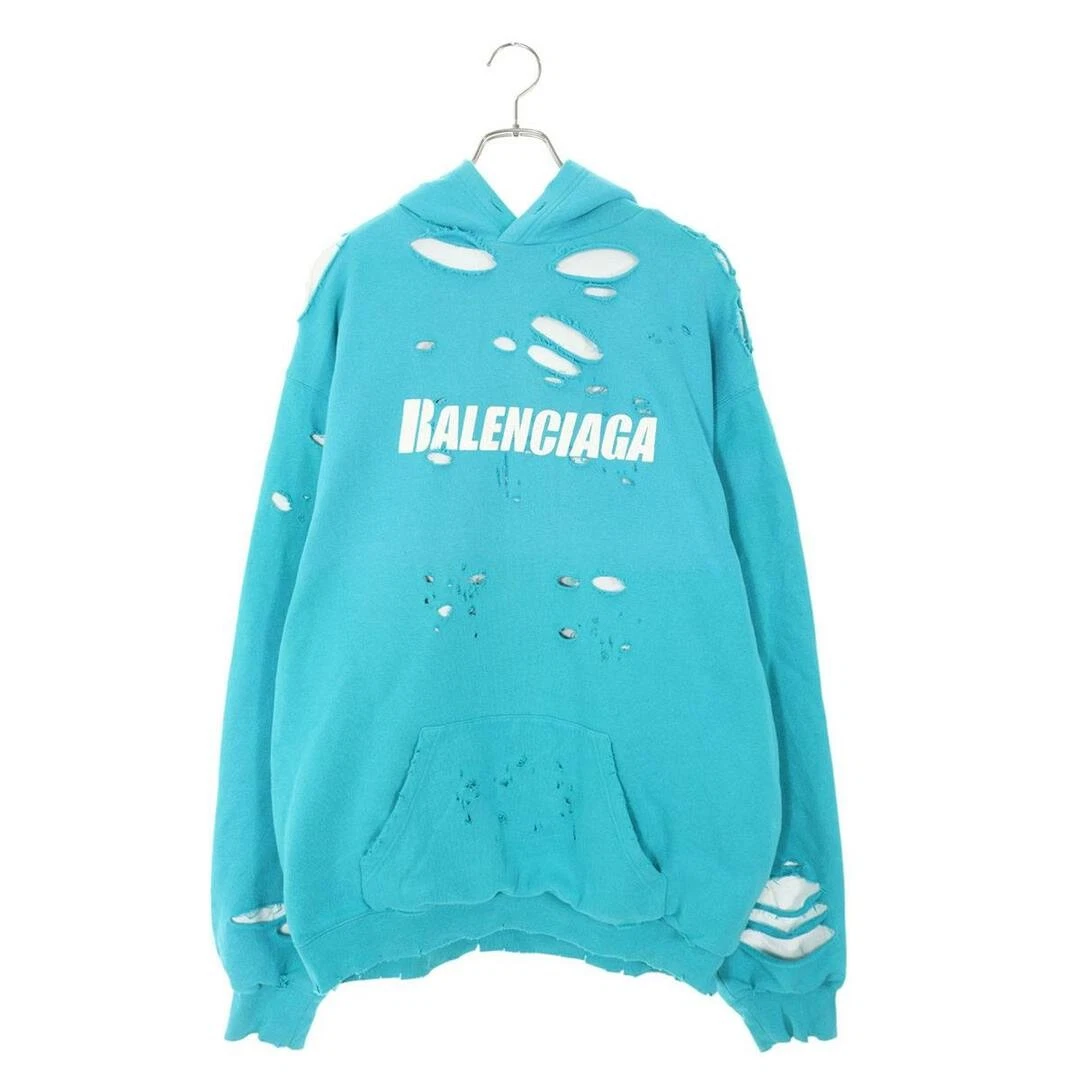 Felpa con cappuccio Balenciaga 21SS 659403 TKVB6 logo distrutto media pile uomo XS usata fb