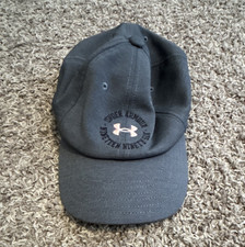 Under Armour Black adjustable baseball cap youth solid logo hat