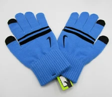 Nike Striped Knitted Tech Gloves Youth S/M University Blue/Midnight Navy