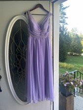 Azazie Bridesmaid Dress Size 6 Women’s Purple Chiffon V-Neck Sleeveless