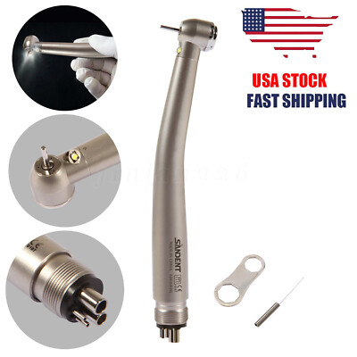 Dental LED Handpiece High Speed Push Button 2/4 Hole Fiber Optic with Light