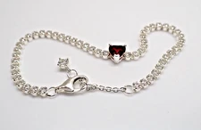 Authentic Pandora #590041C02-16cm Red Sparkling Heart Tennis Bracelet