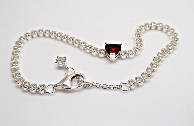 Authentic Pandora #590041C02-16cm Red Sparkling Heart Tennis