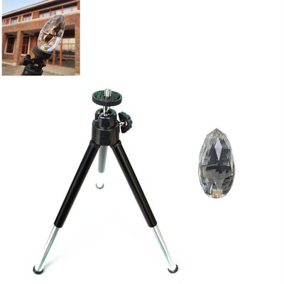 Glass Fractal Crystal Camera Lens Triangular Prism Filter+Tripod Stand Bracket