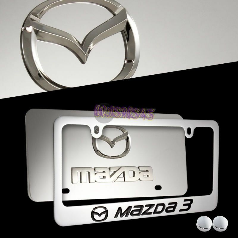 MAZDA MAZDA 3 Stainless Steel License Plate Frame with caps - 2PCS