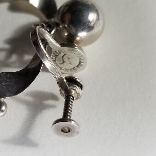 Vintage Spratling Mexiko Silber MODERN Ohrhänger Schraubverschluss Ohrringe signiert - Bild 8 von 8