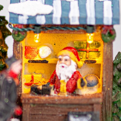 Christmas Village Scene Decoration LED Ornament Festive Bread Market Light Up - 第 22/24 張圖片
