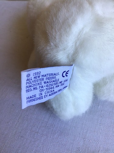 Vintage 1992 People Pals Ostern sitzen weiß Hase Kaninchen Plüschtier Kuscheltier - Bild 6 von 7