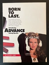 1990 Christie Brinkley Born To Last Lip Color Cover Girl Magazine Print Ad