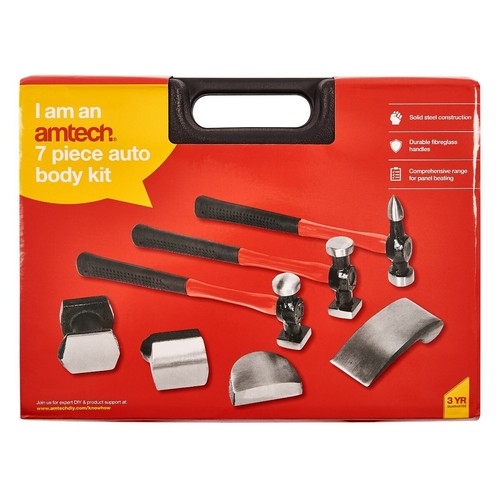 Car Panel Auto Body Repair Dent Kit Tool 7pc Beating Hammers Heel Dolly