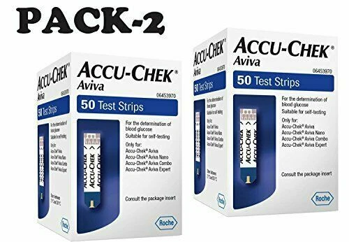 100 Accu-chek Aviva strisce reattive diabete test glucosio scadenza: 02-2027