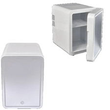 RI One 10" White Mini Beauty Fridge With LED Mirror