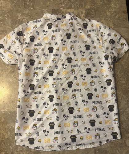 San Diego Padres Shirt Mens XXL Hawaiian Stadium Giveaway Jack Box Print Logo - Picture 5 of 5
