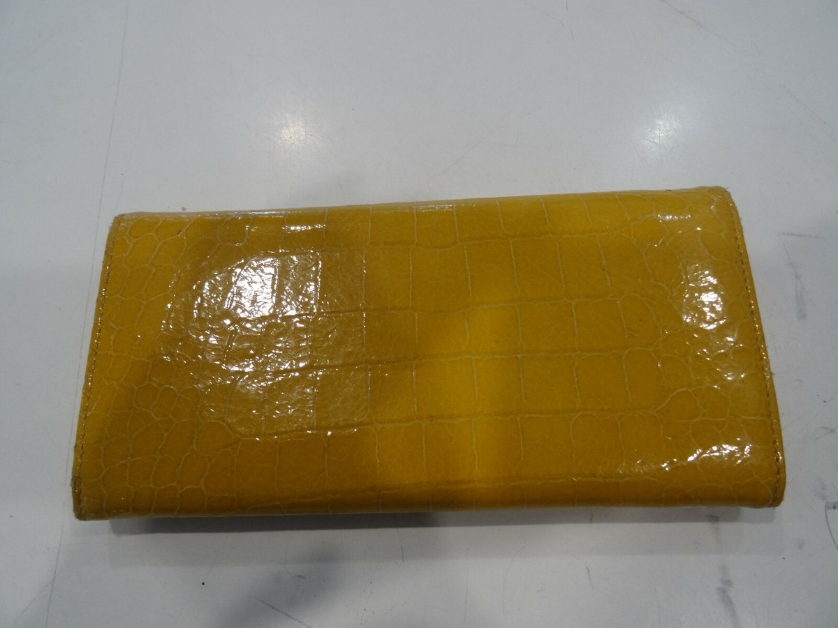MIU MIU Crocodile Embossed Leather Long Wallet Yellow | eBay