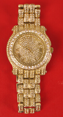 TECHNO PAVE WATCH NOT WORKING FOR PARTS /REPAIR UNTESTED MAY JUST NEED BATTERY !