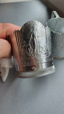 Vintage Tea Glass Cup Holder Podstakannik URAL FAIRY TALES USSR 2 pcs