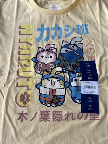 Nyanto x Naruto Nyruto Girls' Sasuke Kakashi Haruno Kids T-Shirt Tee 4/5 - Picture 2 of 4