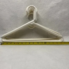 Clothes Hangers Plastic Lot of 12 White