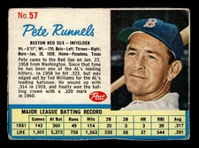 Pete Runnels 1962 Post Cereal #57 Boston Red Sox Pr-Gd