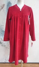 NEW WITH TAGS 78 MISS ELAINE RED BRUSHED TERRY SMOCKED ROBE SIZE S