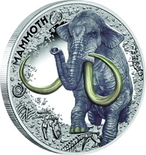 2025 Niue Mammoth Colorized Proof 1 oz Silver Coin mintage of 750
