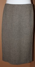 Ralph Lauren Black White Tweed Wool Skirt 8 Straight Pencil
